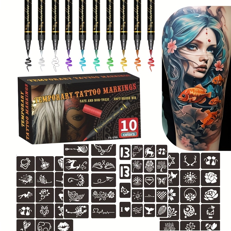Temporary Tattoo Marker Set 10 - đánh giá và giá Metallic Paint Set