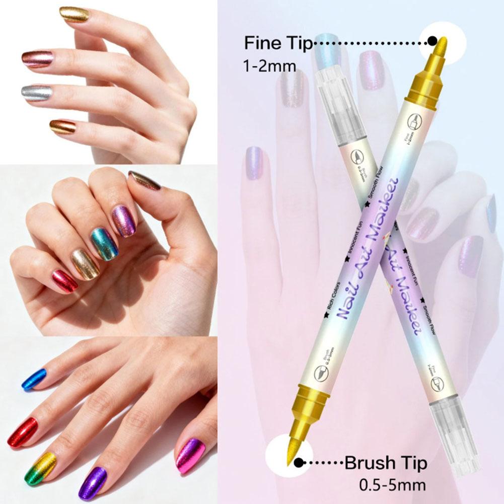 12/24 Colors Dual Tip Nail Art - đánh giá và giá Metallic Paint Set